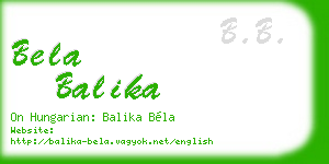 bela balika business card